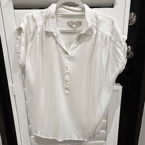 LOFT Women's Cream Button-Up Blouse